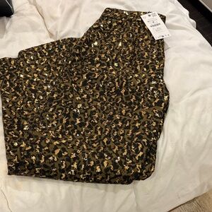 Zara Black and Gold Patterned Sequin Trousers